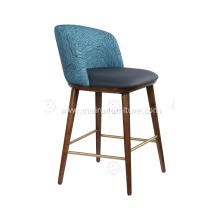 Stainless steel plated with copper wooden bar stool